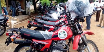 West Gonja Agric Extension officers receive motorbikes