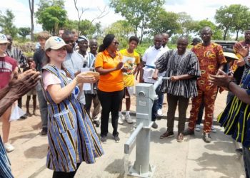 American Based Philanthropic Group Hands Over First Ever Borehole To Grumakura Community in the West Gonja Municipality.