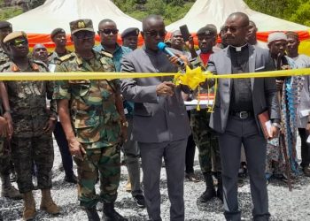 Minister of Defense commissions accommodation facilities for young officers of 155 Armoured regiment in Damongo.