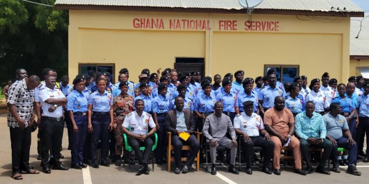 West Gonja MCE Pays Familiarization Visit to Security Services in Damongo.